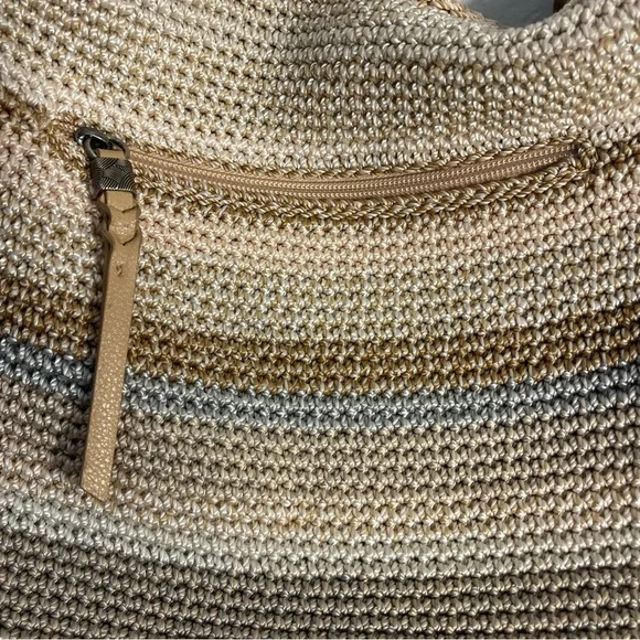 The Sak sequoia Woven Tan and Cream Hobo Bag read description - Picture 7 of 11